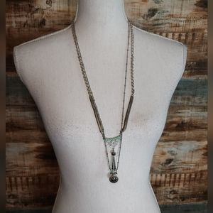 Bohemian necklace vintage with pendant and turquoise